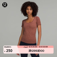 lululemon 丨Ebb to Street 女士运动短袖 T 恤 LW3FEJS 运动上衣 古铜棕