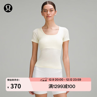 lululemon丨Ebb to Street 女士运动短袖 T 恤 LW3FEJS 运动上衣 舞动黄 16