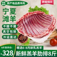 伊民康洋羊排 宁夏滩羊肉 生鲜新鲜散养无脊羔羊肋排骨礼盒清真 羔羊肋排8斤