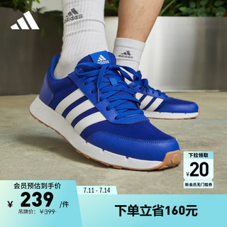 adidas RUN50S休闲简约舒适复古跑步鞋男女阿迪达斯轻运动 蓝色/白色 45