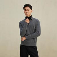 1980 24秋冬纯羊绒小翻领男式套衫羊绒衫内搭