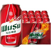 WUSU 乌苏啤酒 新疆大红乌苏330ml*12罐装正品小麦精酿啤酒清仓整箱包邮易拉罐