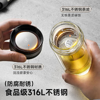 88VIP：SUPOR 苏泊尔 KCG35BA10 双层高硼硅玻璃杯 350ml-500ml 儒雅黑