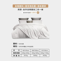 罗莱生活 LUOLAI  家纺100%蚕丝被双人空调被子四季春秋被舒适 二合一被【100%蚕丝+全棉】丝华 1.8米床 220*250cm 二合一被【全棉全棉】丝华