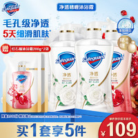 Safeguard 舒肤佳 净透啫喱沐浴露 山茶花380g*2红石榴380g送补充装200g*2 含果酸