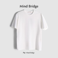 Mind Bridge 夏季简约纯色情侣凉感打底衫休闲潮流白色t短袖T恤男