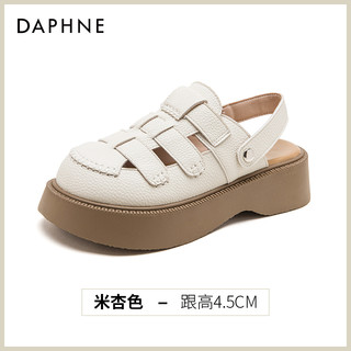 DAPHNE 达芙妮 罗马凉拖鞋女2024新款夏季镂空透气厚底沙滩包头女士半拖鞋