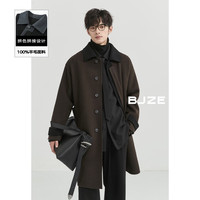 伯爵卓尔【旷野美拉德】马肯翻领撞色双面呢全羊毛大衣男中长款24秋冬 漆黑 L 175