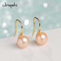 景饰 星耀珍珠耳环强光馒头高跟鞋款淡水珍珠耳饰