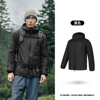 乔丹【P棉】户外棉服男士2024年冬季保暖登山内胆风衣羽绒服 黑色