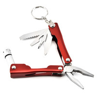 米良品多功能钳子折叠迷你带灯套装户外便携式家用工具钳子随身工具 1套装【带灯款】