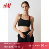 H&M 女运动内衣2024夏季轻度支撑吊带背心1165160SL 黑色 D100 (XL)