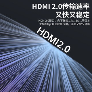 晶华（JH）HDMI高清线2.0版 4K数字3D视频线 电脑笔记本机顶盒连接电视显示器投影仪连接线 合金 20米 H610N