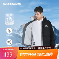 移动端、京东百亿补贴：SKECHERS 斯凯奇 情侣款鸭绒羽绒服男女城市轻户外防寒冬季运动服时尚保暖舒适外套