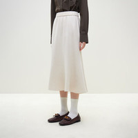 范思蓝恩23FS14724 a字针织半身裙女秋冬中长款鱼尾裙子 米色 M