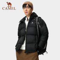 CAMEL 骆驼 户外短款羽绒服 A1W2PN121C黑色，男女同款 M