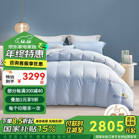 罗莱生活 LUOLAI 家纺 羽绒被95白鹅绒冬被春秋被子二合一秋冬被芯被子 甄御冬被【蓝色】 220*250cm