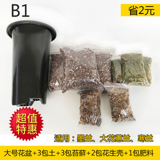 尚品刘阁兰花 刘阁兰花苗 兰科花卉通用特调土 兰花专用君子兰石斛植物营养套装 B1套装