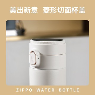 ZIPPO 智能显温保温杯不锈钢316男士女泡茶简约水杯大容量杯子 新暗夜温显+茶格（送杯刷） 380ml