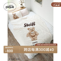 gelatopique24秋冬女毯子STEIFF泰迪熊毛毯盖毯PSGG245850 粉色