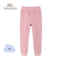 英氏 女童加厚保暖裤冬季双层磨毛舒适A类高腰儿童秋裤打底裤 粉色 130cm