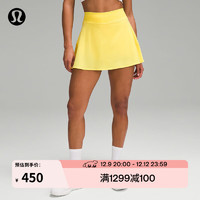 lululemon丨Lightweight 女士轻盈版高腰网球裙速干芯吸 LW8AK7S 光束黄 12