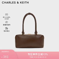 CHARLES & KEITH CHARLES&KEITH24春季大容量通勤腋下包手提小方包女CK2-30271289 Dark Brown深棕色 M