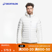 迪卡侬（DECATHLON）男女羽绒服内胆加厚连帽保暖常规款外套面包服 TREK500 男款-象牙白（700+） S