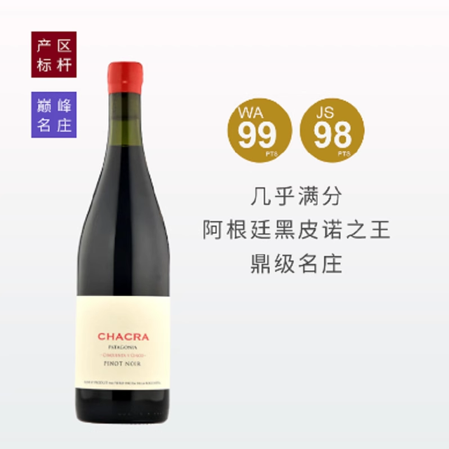 CHACRA 施语花 南美的康帝 阿根廷CHACRA施语花酒庄55黑皮诺干红 2012年 WA98分