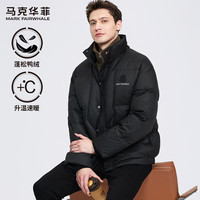 马克华菲高充绒立领羽绒服男2023冬季新款压花章仔加厚防风保暖外套1002K  （含绒量：150g）