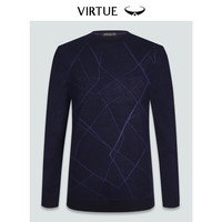 富绅秋冬羊毛男士圆领套头中年针织衫保暖上衣