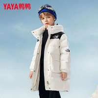 鸭鸭儿童羽绒服中长款男女童加厚连帽时髦宽松冬季中大童装外套