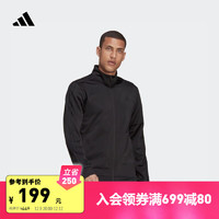 adidas 阿迪达斯 运动立领夹克外套男装阿迪达斯官方轻运动H46101 黑色/黑色 A/L