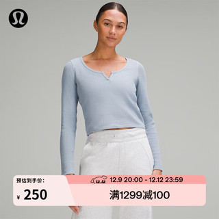 lululemon丨Cotton-Blend 女士棉混纺长袖亨利衫 LW3GURS 水泥蓝 2