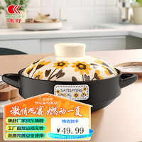 康舒向日葵家用砂锅燃气灶明火耐高温干烧煲仔饭煤气灶煲汤锅沙锅 耐热向日葵砂锅4-6人份 4L