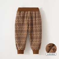 儿童春秋运动裤婴儿秋季灯芯绒裤子男女宝宝休闲裤小童秋冬长裤 棕色条纹