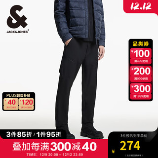 杰克琼斯 杰克·琼斯（JACK&JONES）冬舒适简约潮流时尚百搭裤子男裤休闲裤长裤直筒裤男装224414010 E40黑色 175/84A/M