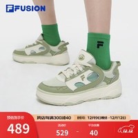 FILA 斐乐 FUSION斐乐潮牌女鞋RAPTURE专业滑板鞋2024夏时尚休闲鞋 芦荟绿/鼠尾草绿-AB 38.5