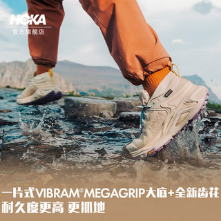 HOKA ONE ONE【有礼】男女款秋冬卡哈3中低帮徒步鞋KAHA 3 GTX户外防水版 香草色/萤石绿-女(低帮) 38