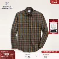 Brooks Brothers BrooksBrothers）男士经典版棉混纺双口袋长袖休闲衬衫 3003-绿色 M