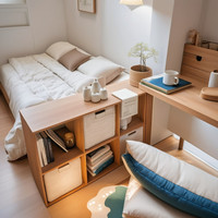 耐赛尔书架置物架落地书柜简易家用实木色收纳储物柜八格小型矮格子柜 90两层原木色