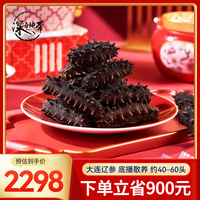 深海地带 淡干海参 大连底播辽刺参干货 国标高泡发 深海海鲜水产礼盒滋补 国标13倍 礼盒装500g(40-60头)