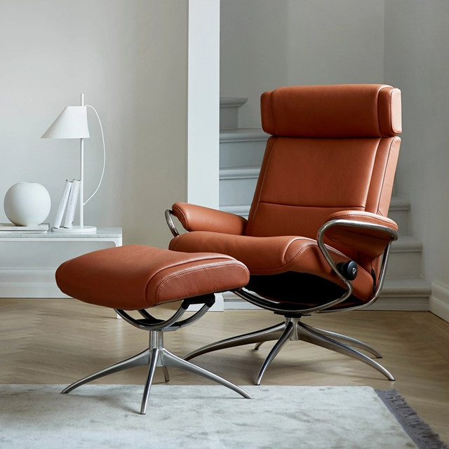 STRESSLESS 思特莱斯北欧沙发椅时尚高靠背真皮轻奢椅含脚踏懒人休闲客厅卧室