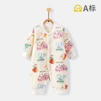 班杰威尔（Banjvall）婴儿衣服秋冬季夹棉连体衣新生儿哈衣爬服0-18个月宝宝保暖睡衣 保暖小象对开哈衣 90码