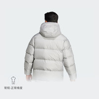 adidas 650蓬抗风温暖疏水保暖连帽鹅绒羽绒服冬季阿迪达斯TERREX 纯质灰 M