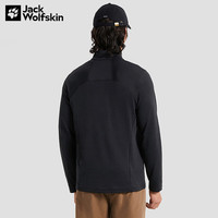 Jack Wolfskin狼爪抓绒衣男秋冬户外运动舒适防风保暖简约开衫抓绒服夹克 5030251-6000/黑色 S 170/92A