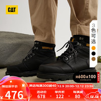CAT卡特工装靴马丁靴男鞋男士休闲工鞋经典牛皮面防滑工装靴 黑色 45