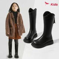 百亿补贴：KIDS 红蜻蜓儿童 红蜻蜓女童鞋儿童长靴子2024新款春秋高筒长筒皮靴冬季秋冬款马丁