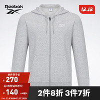 Reebok 锐步 男子COMM基础纯色简约百搭舒适运动休闲连帽外套 GV5514 A/S