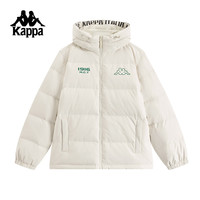 Kappa卡帕背靠背保暖羽绒服男2024冬季连帽防寒服外套男款潮 白色-0114 XL